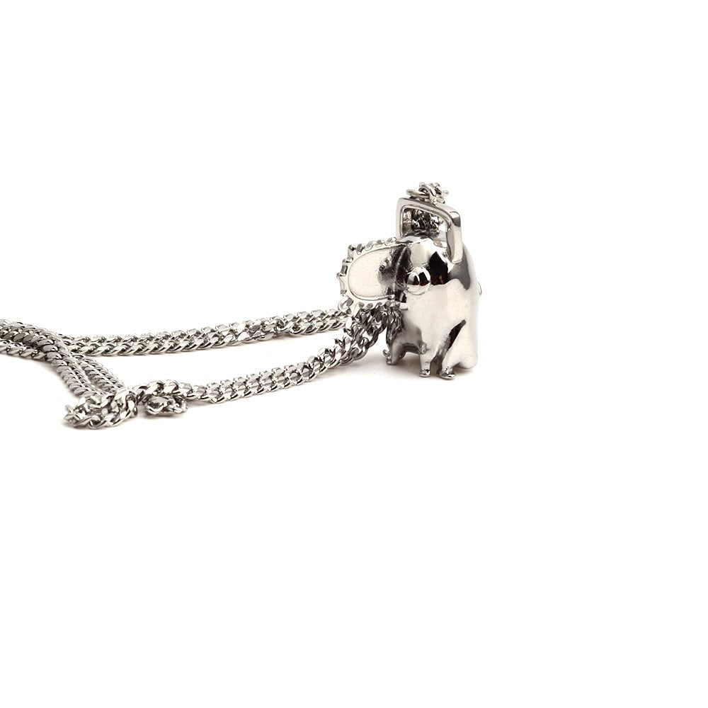 Chainsaw dawg necklace.